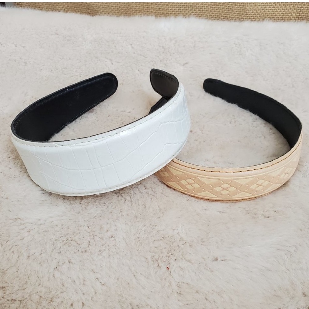 Bundle of 2 Faux Leather Headbands